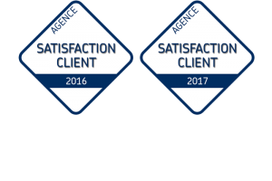 Logos satisfaction client pour l'agence Via Capitale du Mont-Royal en 2016 et 2017